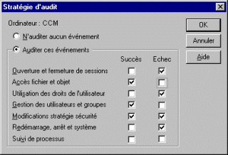 La strategia di controllo su Windows NT