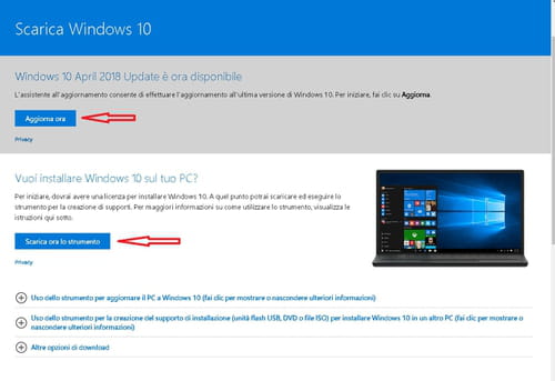 SCARICARE WINDOWS 10 VERSIONE 1803