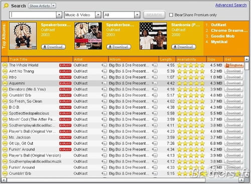 musica con bearshare scaricare