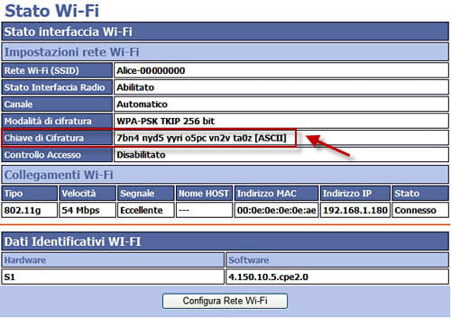 Recupero chiave di rete wireless