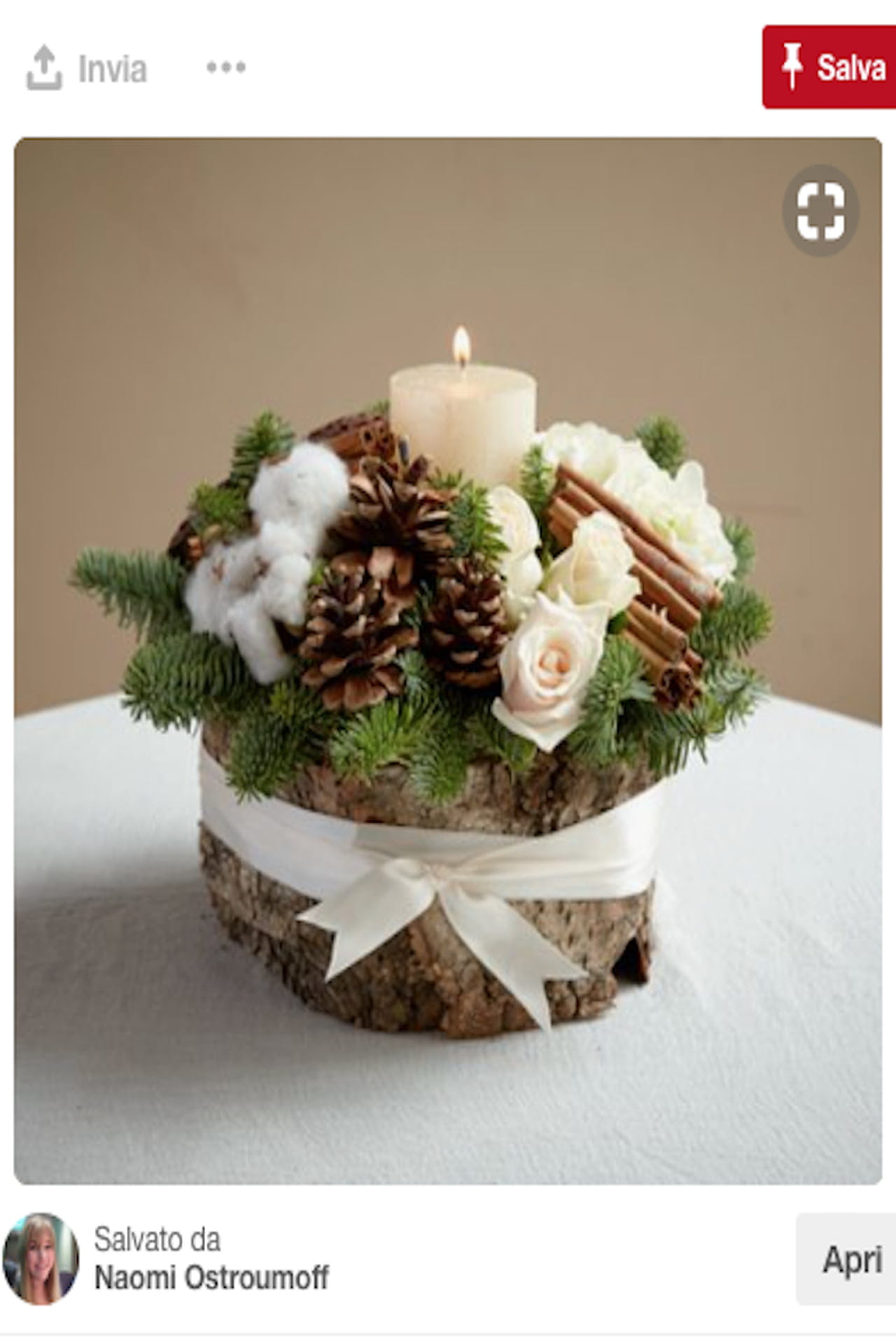 Centrotavola Natalizio Idee Da Pinterest Con Bacche Pigne E Candele 
